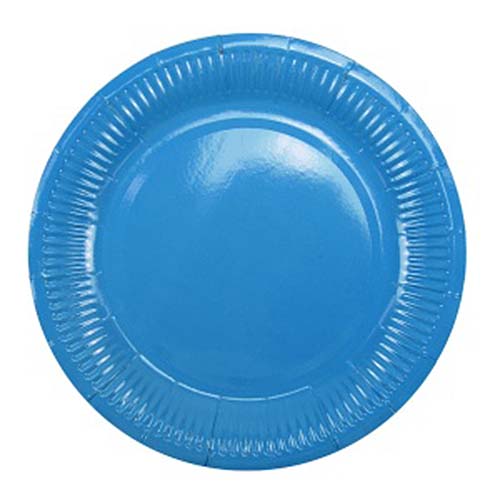 Бумажные тарелки (6 шт, 18 см) (голубой)