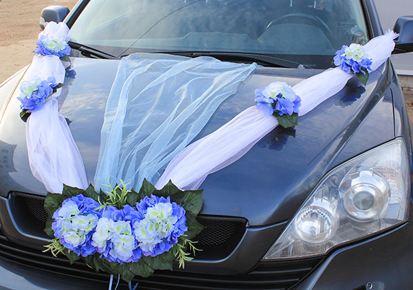 Украшение на капот свадебной машины «Виолла» (голубой)