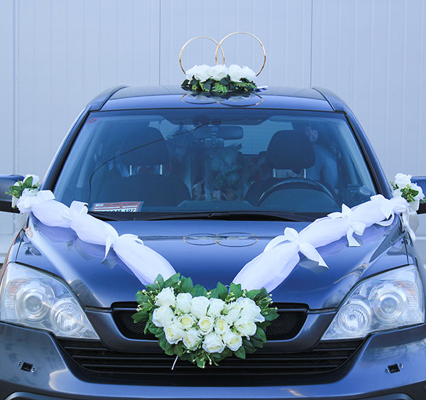 Набор украшений на машину "Свадебная мечта" (белый)