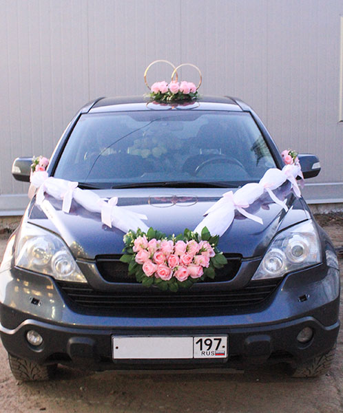 Набор украшений на машину "Свадебная мечта" (розовый)