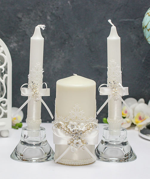 Красивые свадебные свечи "Мильфлёр" (без подсвечников)