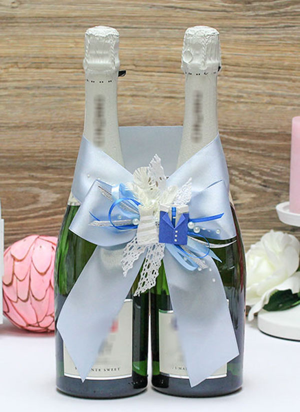 Украшение для свадебного шампанского "Счастливая пара"
