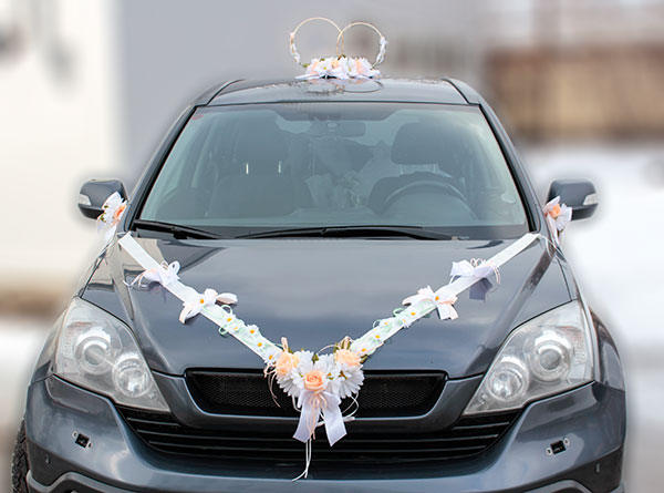 Набор свадебных украшений на машину "Символ любви"