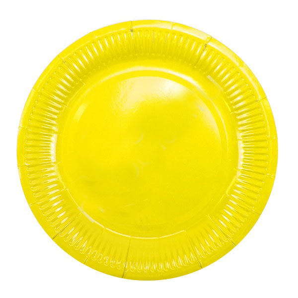 Бумажные тарелки (6 шт, 18 см) (желтый)