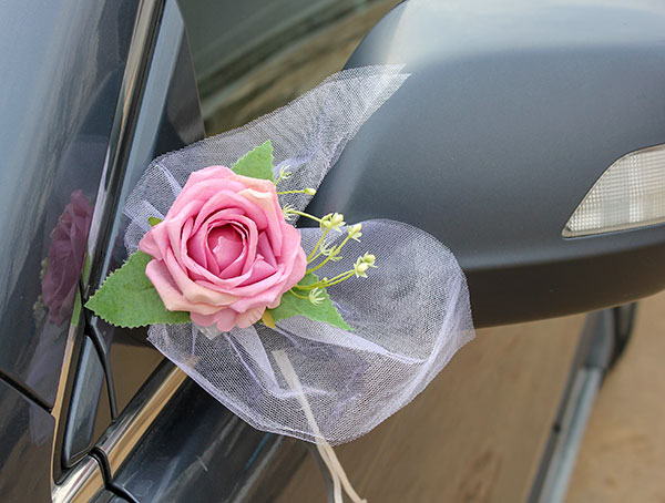 Украшения для ручек и зеркал авто "Нежные розы" (розовый, 2 шт)