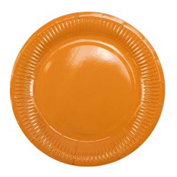 Бумажные тарелки (6 шт, 18 см) (оранжевый)