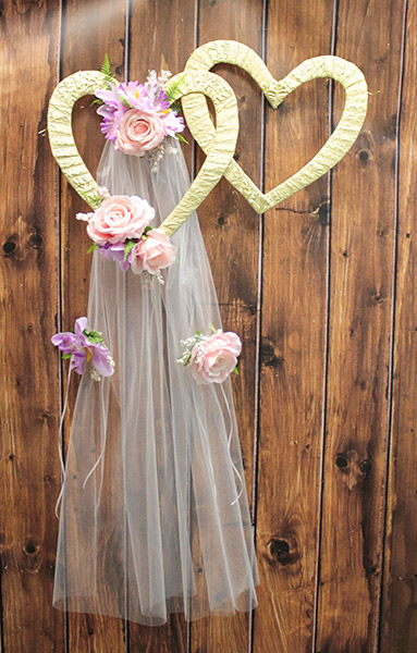Свадебное украшение на стену "Согласие", сиренево-розовый