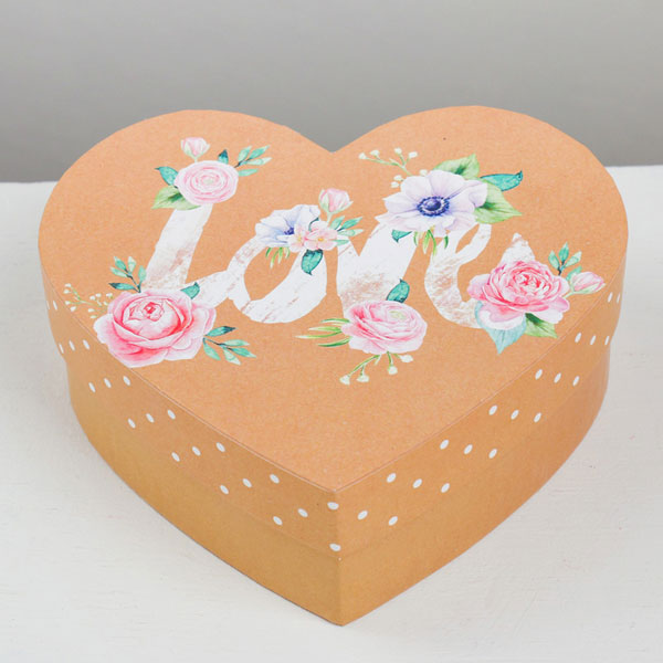 Подарочная коробка-сердце "Love", 16 × 14 × 6 см