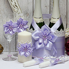 Комплект аксессуаров для свадьбы "Нежные цветы"