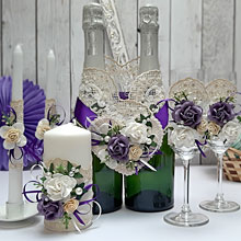 Комплект аксессуаров для свадьбы "Райские цветы"