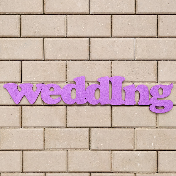 Слово для фотосессии Wedding (75 см) (фуксия с блестками)