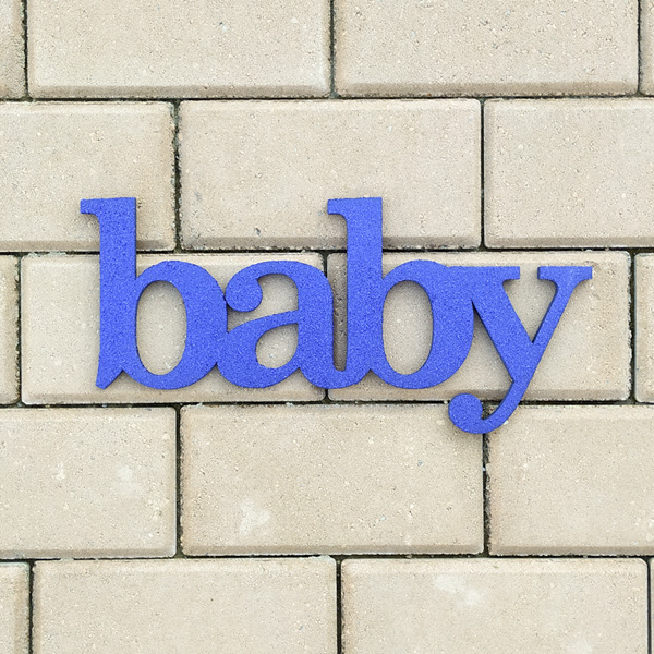Слово для фотосессии и декора Baby (синий с блестками)
