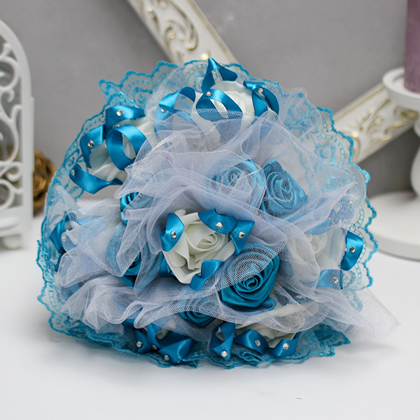Букет-дублер для невесты "Голубая лагуна" (голубой)