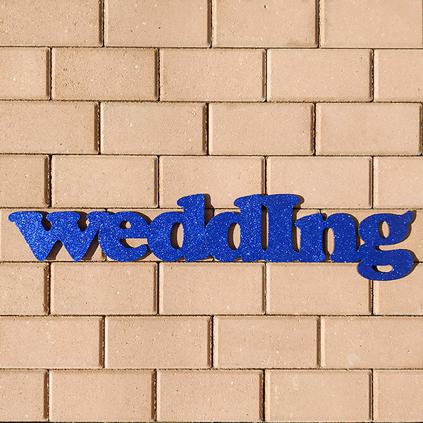 Слово для фотосессии Wedding (75 см) (темно-синий с блестками)