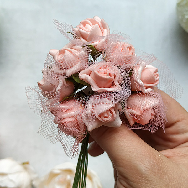 Цветок латексный "Розочка" (1 шт, 1.5 см)(розовый)