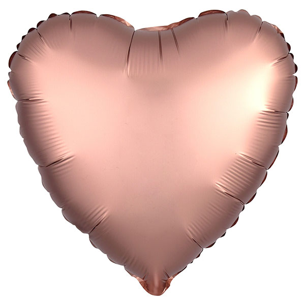 Фольгированный шар Сердечко, 45 см (розовое золото)