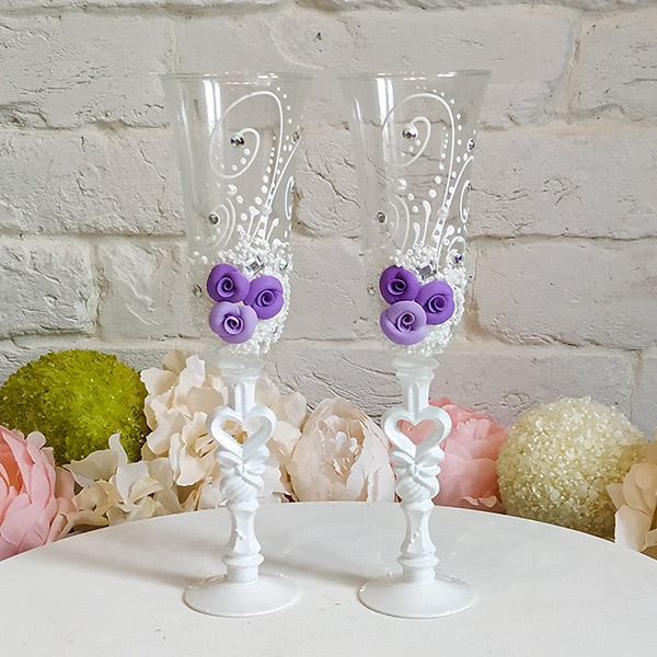 Свадебные бокалы для молодоженов "Цветочный шарм" (2 шт)
