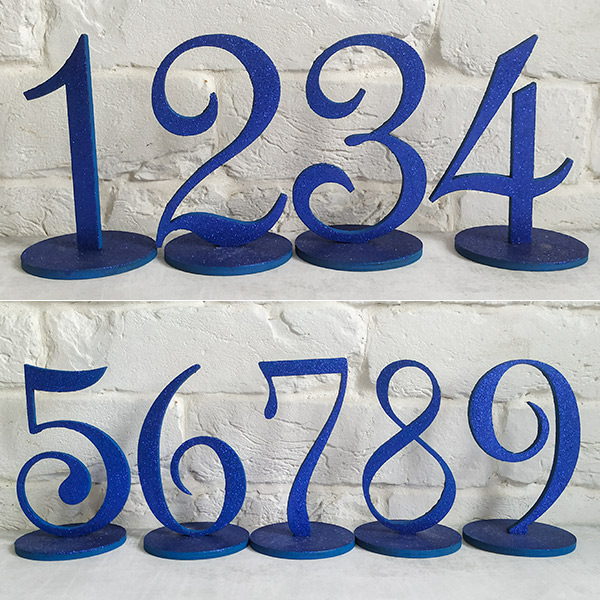 Набор деревянных номеров столов (1-9, синий)
