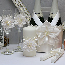 Комплект аксессуаров для свадьбы "Нежные цветы NEW"