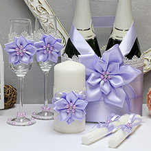 Комплект аксессуаров для свадьбы "Нежные цветы NEW"