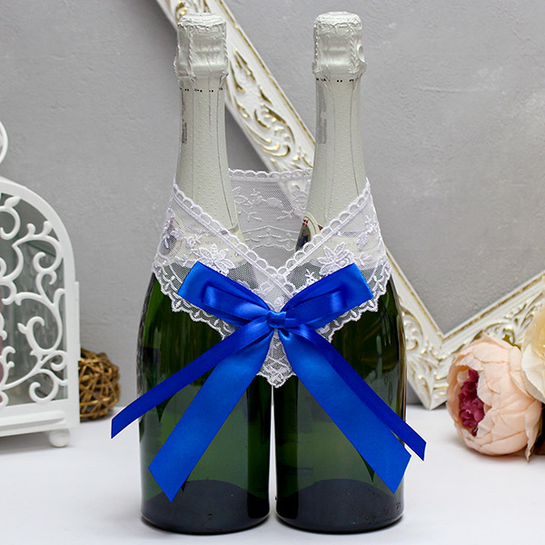Декоративное украшение для шампанского Бантик-new (синий)