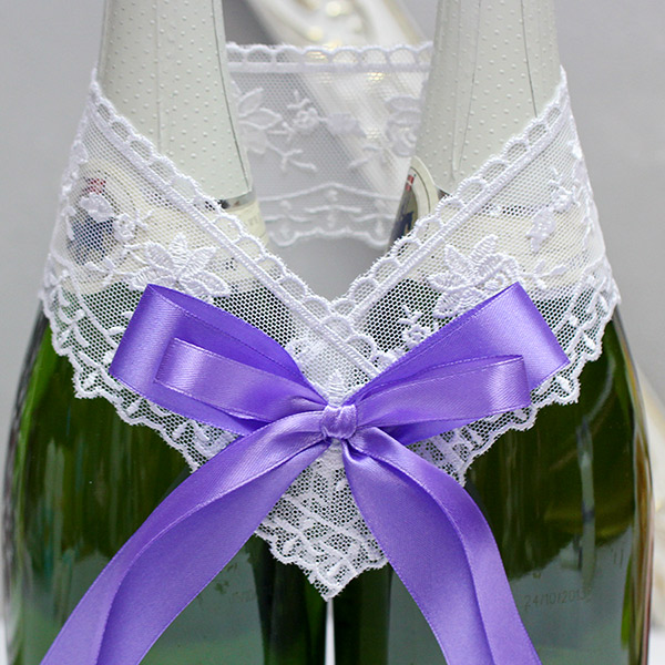 Декоративное украшение для шампанского Бантик-new (сиреневый)