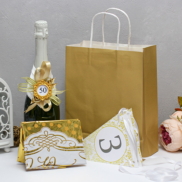 Подарочный набор для декора на золотую свадьбу "Золотая свадьба"(3)