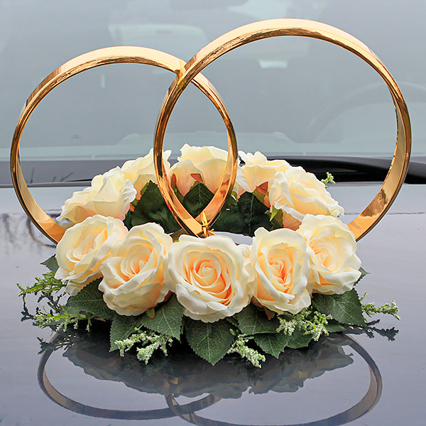 Кольца на авто Свадебная мечта (персиковый)