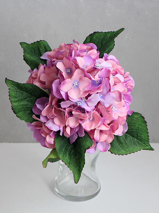 Интерьерный букет цветов "Гортензия" (сиреневый/розовый)