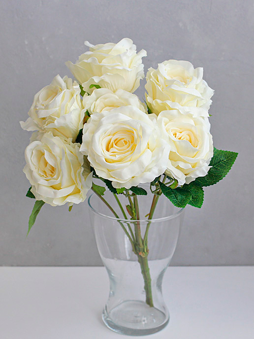 Интерьерный букет цветов "Роскошные розы" (шампань)