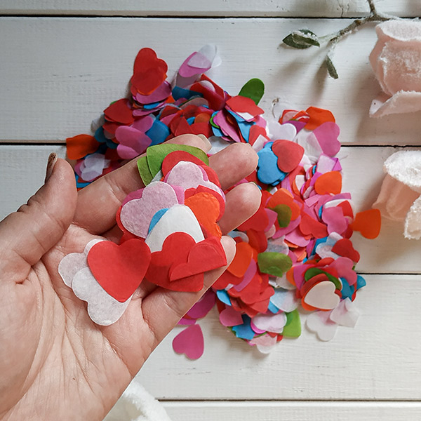 Конфетти для свадьбы "Разноцветные сердца" (100 гр; 2,5 см)