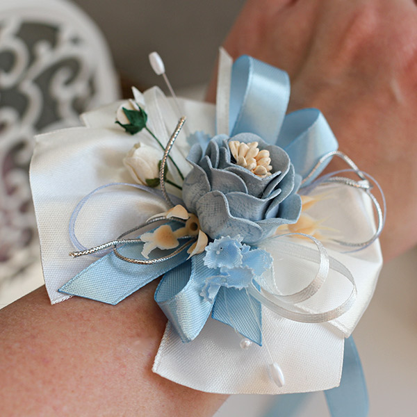 Браслет для подружек невесты "Цветок любви" (голубой)