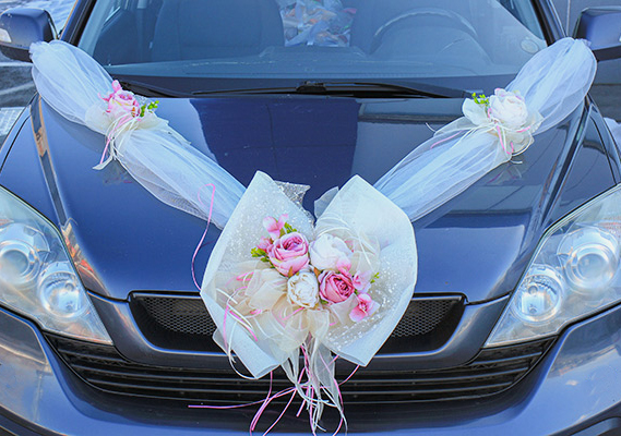 Свадебная лента для украшения машины "Нежные цветы"