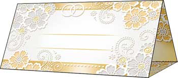 Рассадочная карточка "Золотистые цветы"