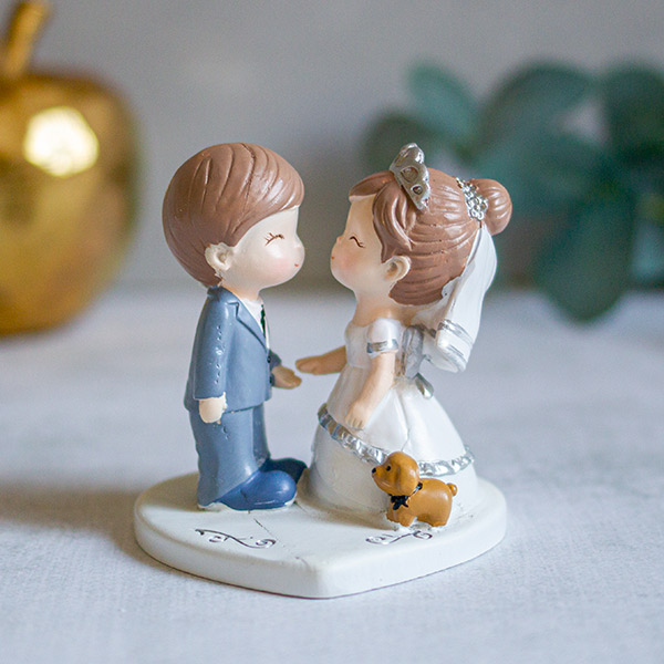 Свадебная фигурка в торт "Милая пара" (дизайн 1; 10 см)