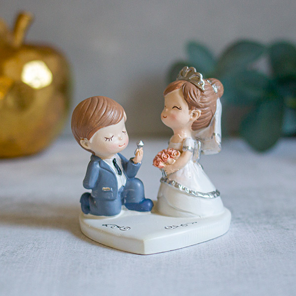 Свадебная фигурка в торт "Милая пара" (дизайн 2; 10 см)