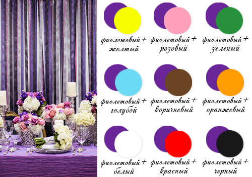 Красивые цветовые сочетания с фиолетовым
