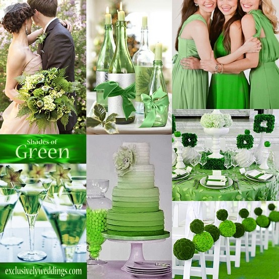 Аксессуары для зеленой свадьбы
