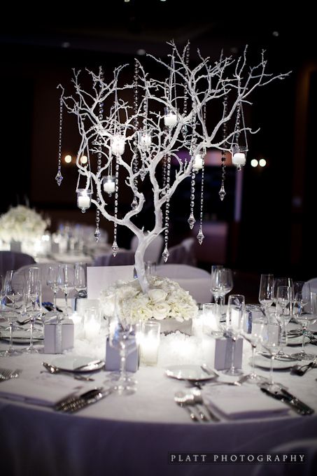 Серебряная свадьба - декорации для стола